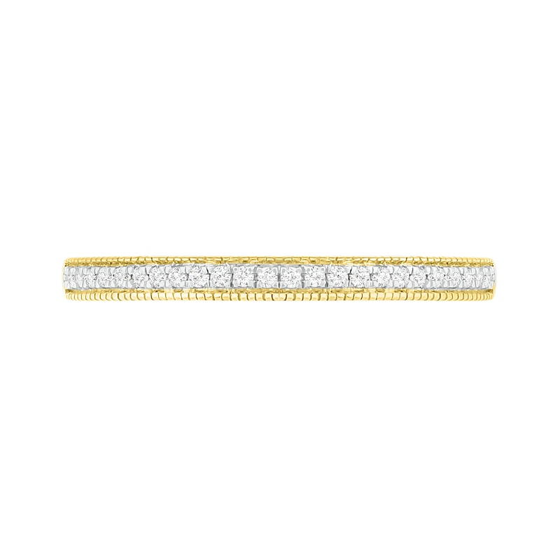 Main Image 8 of 0.29 CT. T.W. Oval Diamond Scallop Frame Vintage-Style Bridal Set in 10K Gold