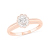 Thumbnail Image 3 of 0.29 CT. T.W. Oval Diamond Scallop Frame Vintage-Style Bridal Set in 10K Rose Gold