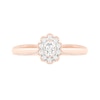 Thumbnail Image 4 of 0.29 CT. T.W. Oval Diamond Scallop Frame Vintage-Style Bridal Set in 10K Rose Gold