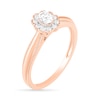 Thumbnail Image 5 of 0.29 CT. T.W. Oval Diamond Scallop Frame Vintage-Style Bridal Set in 10K Rose Gold