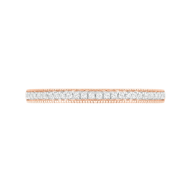 0.29 CT. T.W. Oval Diamond Scallop Frame Vintage-Style Bridal Set in 10K Rose Gold|Peoples Jewellers