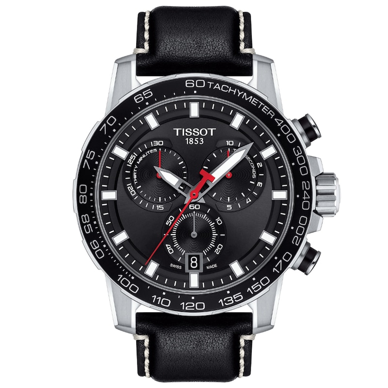 Men's Tissot Supersport Chrono Strap Watch with Black Dial (Model: T125.617.16.051.00)
