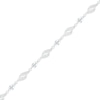 Marquise Lab-Created White Sapphire Flame Link Alternating Line Bracelet in Sterling Silver