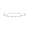 Marquise Lab-Created White Sapphire Flame Link Alternating Line Bracelet in Sterling Silver