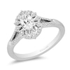 Thumbnail Image 0 of Enchanted Disney Elsa 0.57 CT. T.W. Oval Diamond Snowflake Frame Engagement Ring in 14K White Gold