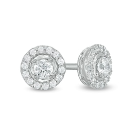 0.25 CT. T.W. Diamond Frame Stud Earrings in 10K White Gold (I/I3)