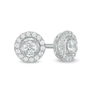 CT. T.W. Diamond Frame Stud Earrings in 10K White Gold (I/I3