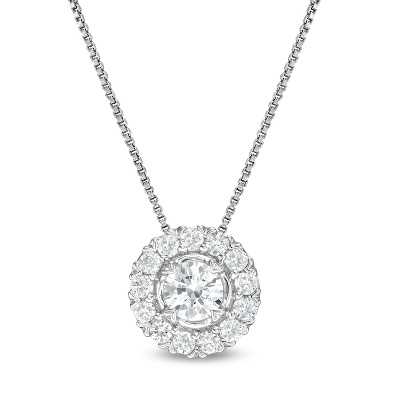 Main Image 1 of 1.00 CT. T.W. Diamond Frame Pendant in 10K White Gold