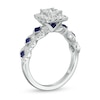 Vera Wang Love Collection 0.95 CT. T.W. Princess-Cut Diamond and Blue Sapphire Engagement Ring in 14K White Gold