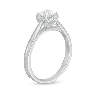 0.62 CT. T.W. Princess-Cut Diamond Frame Engagement Ring in 14K White Gold (I/I2)