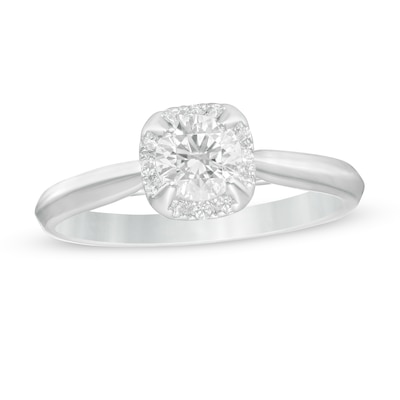 CT. T.W. Diamond Frame Engagement Ring in 14K White Gold (I/I2