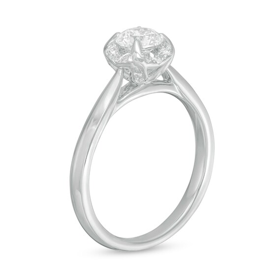 CT. T.W. Diamond Frame Engagement Ring in 14K White Gold (I/I2