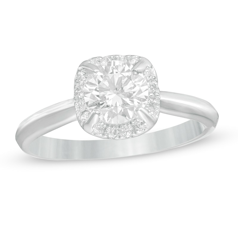 Main Image 1 of 1.20 CT. T.W. Diamond Frame Engagement Ring in 14K White Gold (I/I2)