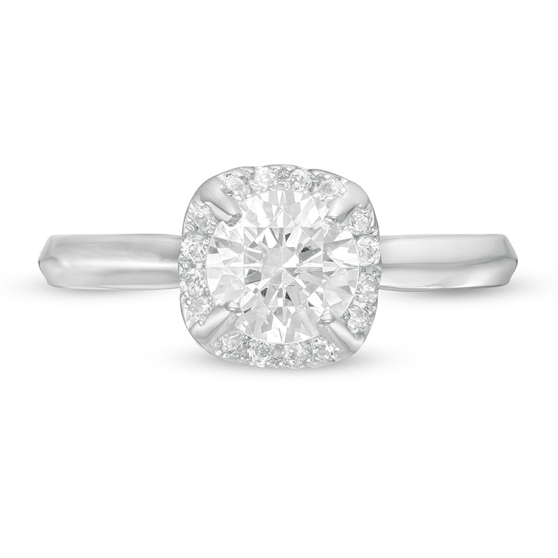 Main Image 4 of 1.20 CT. T.W. Diamond Frame Engagement Ring in 14K White Gold (I/I2)