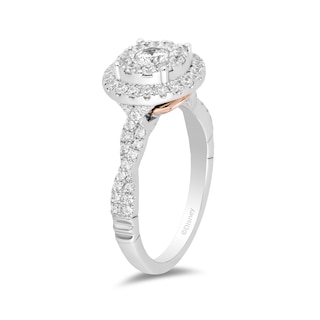 Enchanted Disney Belle 0.95 CT. T.W. Diamond Double Frame Engagement Ring in 14K White Gold