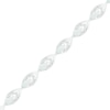 Lab-Created Opal and 0.145 CT. T.W. Diamond Layered Marquise Link Line Bracelet in Sterling Silver - 7.25"