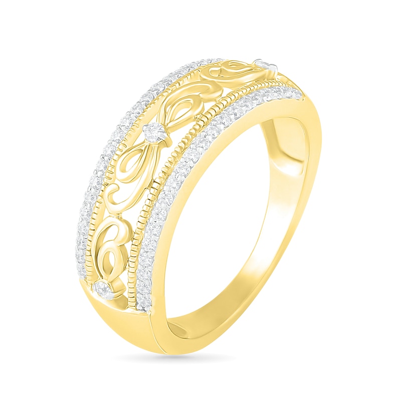 0.23 CT. T.W. Diamond Edge Vintage-Style Ring in 10K Gold|Peoples Jewellers