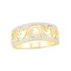 Thumbnail Image 0 of 0.29 CT. T.W. Diamond Open Curlicue Ring in 10K Gold