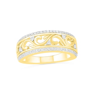 0.23 CT. T.W. Diamond Alternating Filigree Ring in 10K Gold