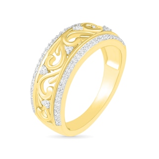 0.23 CT. T.W. Diamond Alternating Filigree Ring in 10K Gold