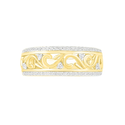 0.23 CT. T.W. Diamond Alternating Filigree Ring in 10K Gold