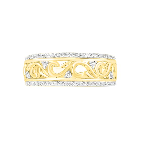 0.23 CT. T.W. Diamond Alternating Filigree Ring in 10K Gold