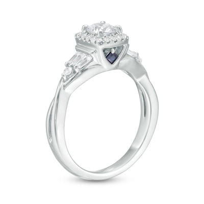 Vera Wang Love Collection 0.69 CT. T.W. Cushion-Cut Diamond Frame Engagement Ring in 14K White Gold