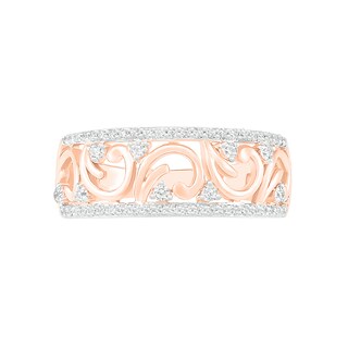 0.29 CT. T.W. Diamond Open Curlicue Ring in 10K Rose Gold