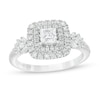 Thumbnail Image 0 of Vera Wang Love Collection 0.95 CT. T.W. Princess-Cut Diamond Frame Engagement Ring in 14K White Gold