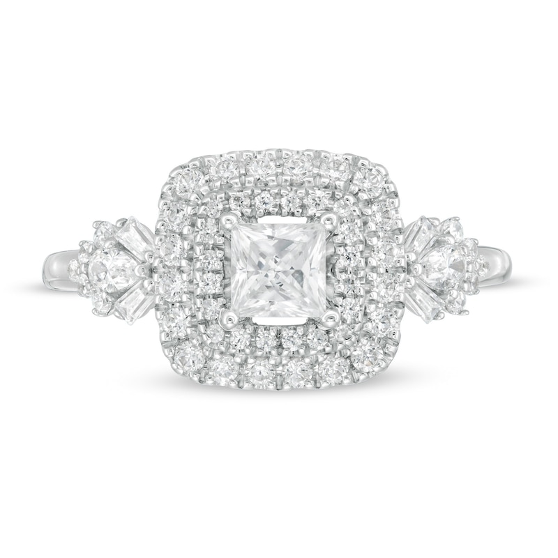 Vera Wang Love Collection 0.95 CT. T.W. Princess-Cut Diamond Frame Engagement Ring in 14K White Gold|Peoples Jewellers