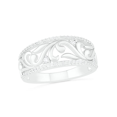 0.23 CT. T.W. Diamond Open Filigree Vine in 10K White Gold