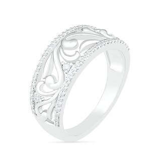 0.23 CT. T.W. Diamond Open Filigree Vine in 10K White Gold