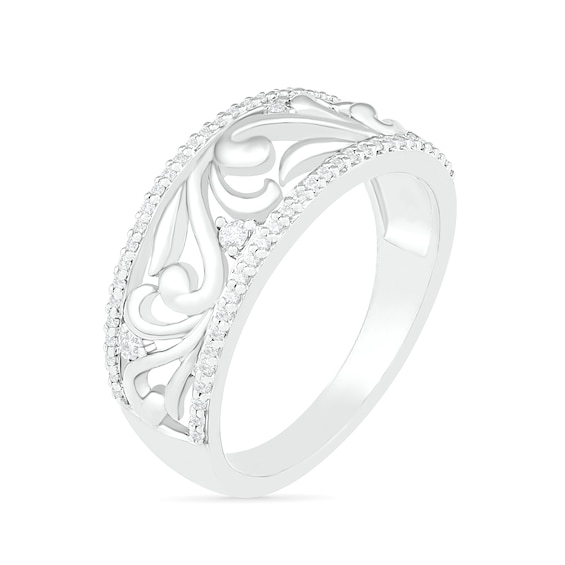 0.23 CT. T.W. Diamond Open Filigree Vine in 10K White Gold