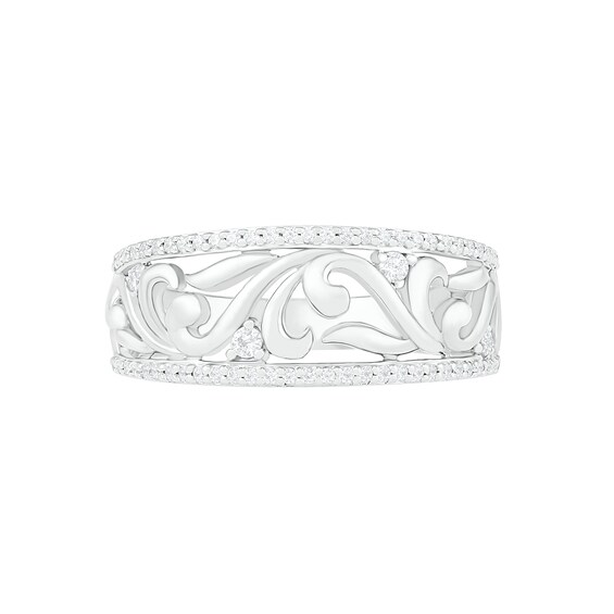 0.23 CT. T.W. Diamond Open Filigree Vine in 10K White Gold