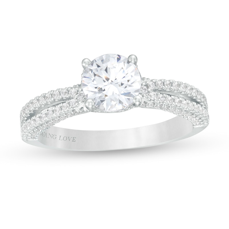 Vera Wang Love Collection 1.45 CT. T.W. Certified Diamond Frame Engagement Ring in 14K White Gold (I/SI2)|Peoples Jewellers