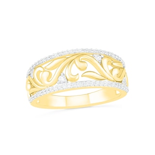 0.23 CT. T.W. Diamond Open Filigree Vine Ring in 10K Gold