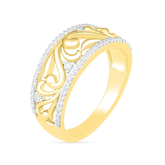 0.23 CT. T.W. Diamond Open Filigree Vine Ring in 10K Gold