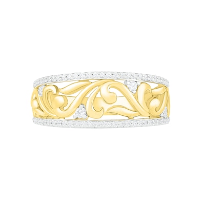 0.23 CT. T.W. Diamond Open Filigree Vine Ring in 10K Gold