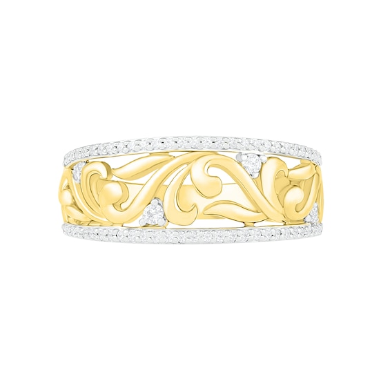 0.23 CT. T.W. Diamond Open Filigree Vine Ring in 10K Gold