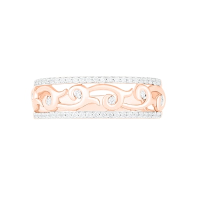 0.23 CT. T.W. Diamond Vine Ring in 10K Rose Gold