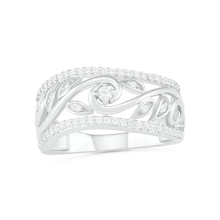 0.29 CT. T.W. Diamond Vine Ring in 10K White Gold