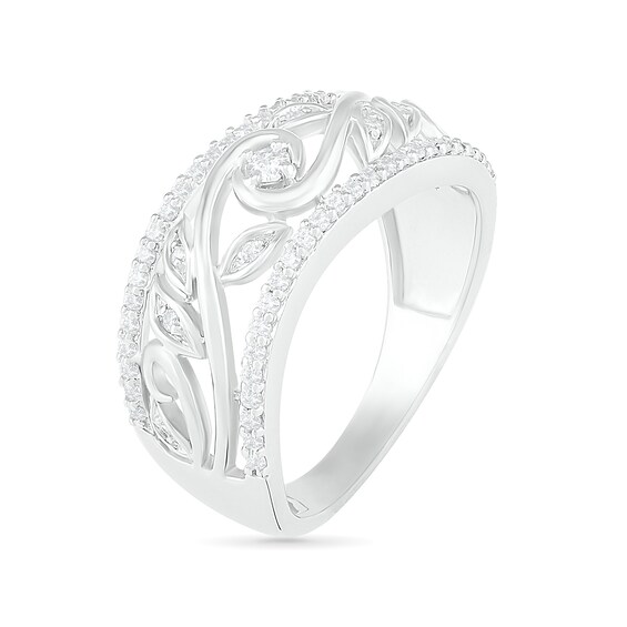 0.29 CT. T.W. Diamond Vine Ring in 10K White Gold