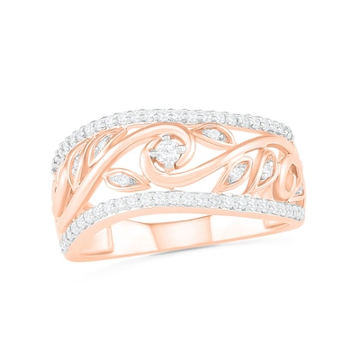 0.29 CT. T.W. Diamond Vine Ring in 10K Rose Gold