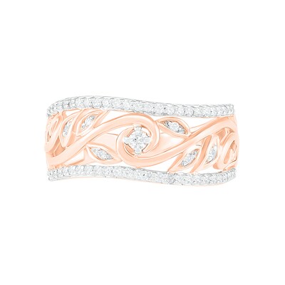 0.29 CT. T.W. Diamond Vine Ring in 10K Rose Gold