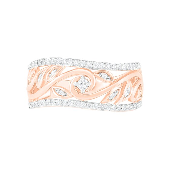 0.29 CT. T.W. Diamond Vine Ring in 10K Rose Gold