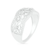 Thumbnail Image 1 of 0.29 CT. T.W. Diamond Ornate Flower Scallop-Edge Ring in Sterling Silver