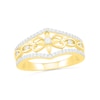 Thumbnail Image 0 of 0.29 CT. T.W. Diamond Ornate Flower Ring in 10K Gold