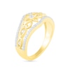 Thumbnail Image 1 of 0.29 CT. T.W. Diamond Ornate Flower Ring in 10K Gold