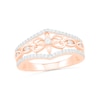 Thumbnail Image 0 of 0.29 CT. T.W. Diamond Ornate Flower Ring in 10K Rose Gold