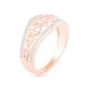 Thumbnail Image 1 of 0.29 CT. T.W. Diamond Ornate Flower Ring in 10K Rose Gold